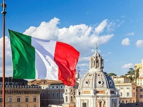 Italy flag in historical place of Italy