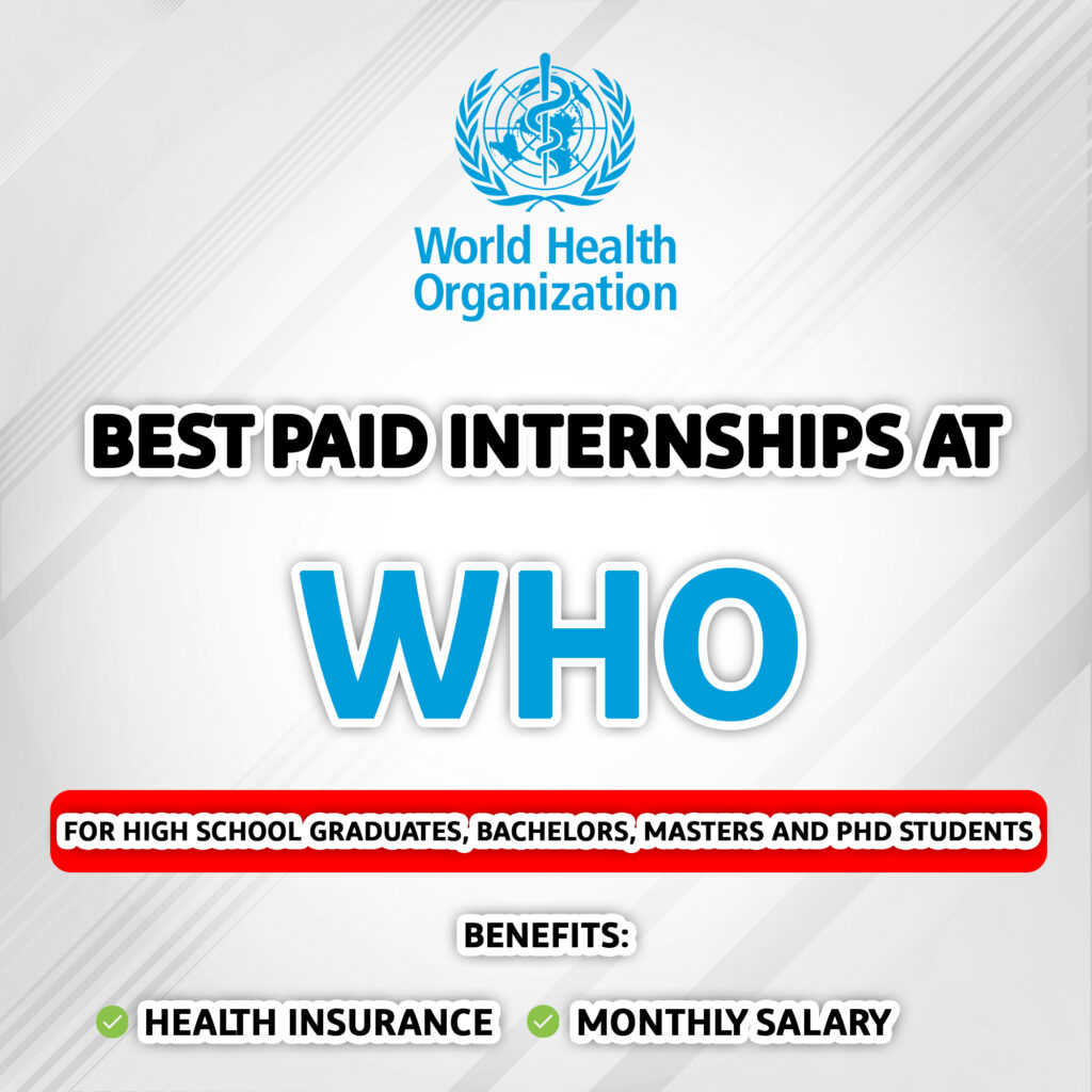 Top WHO Paid Internships 2023