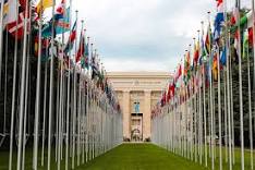 United Nations Member Flags in one of the headquarters 